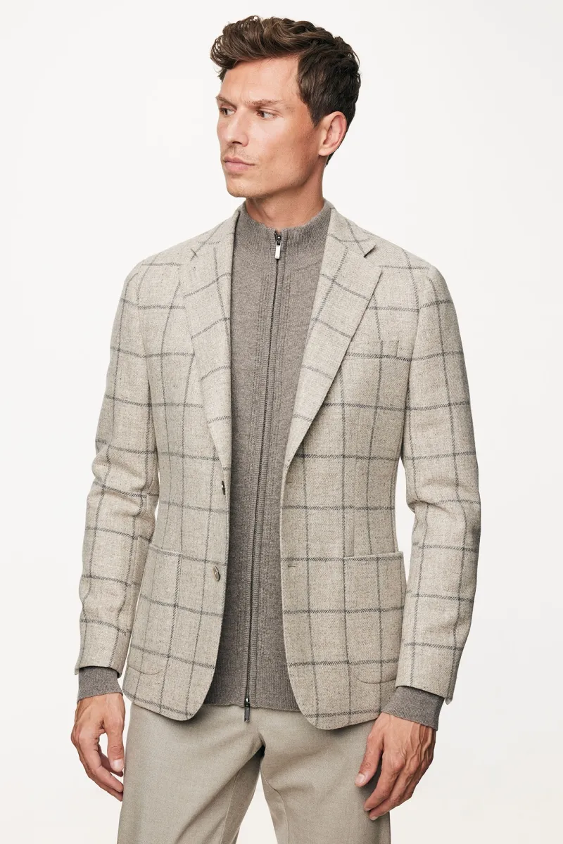 Checked Blazer | Beige
