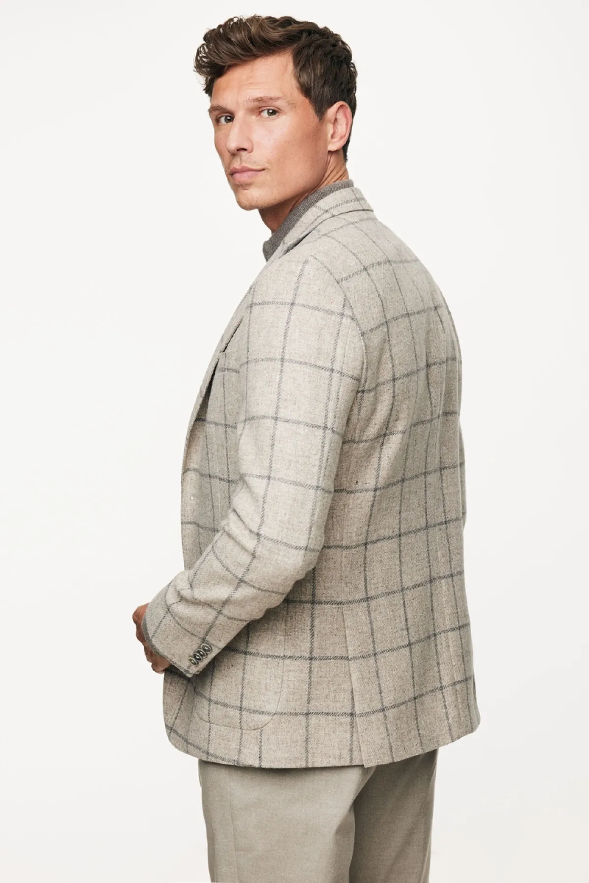 Checked Blazer | Beige