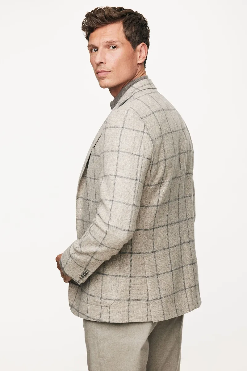 Checked Blazer | Beige