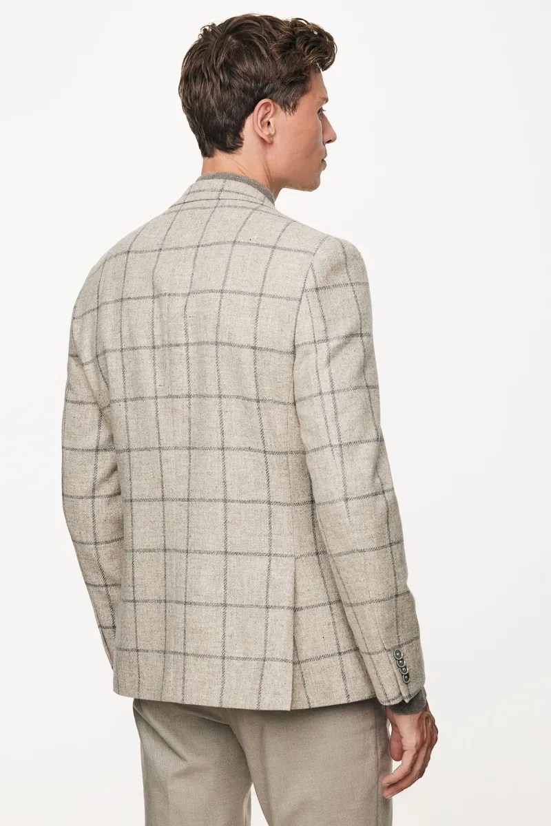 Checked Blazer | Beige