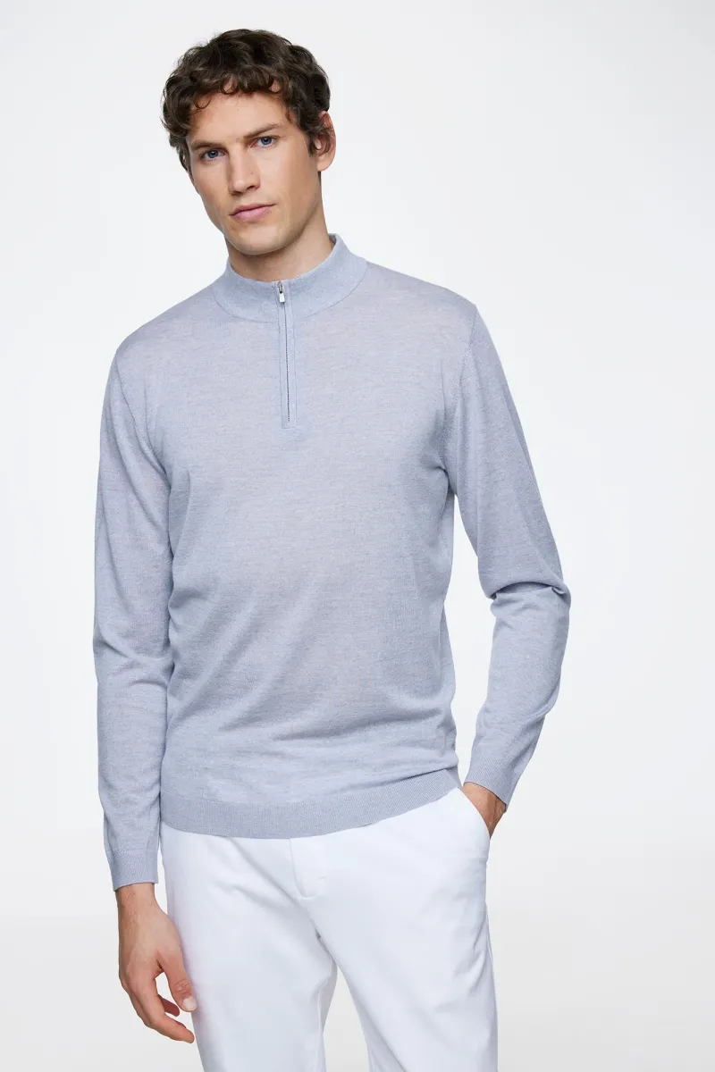 Gold Turtle Zip | Lichtgrijs