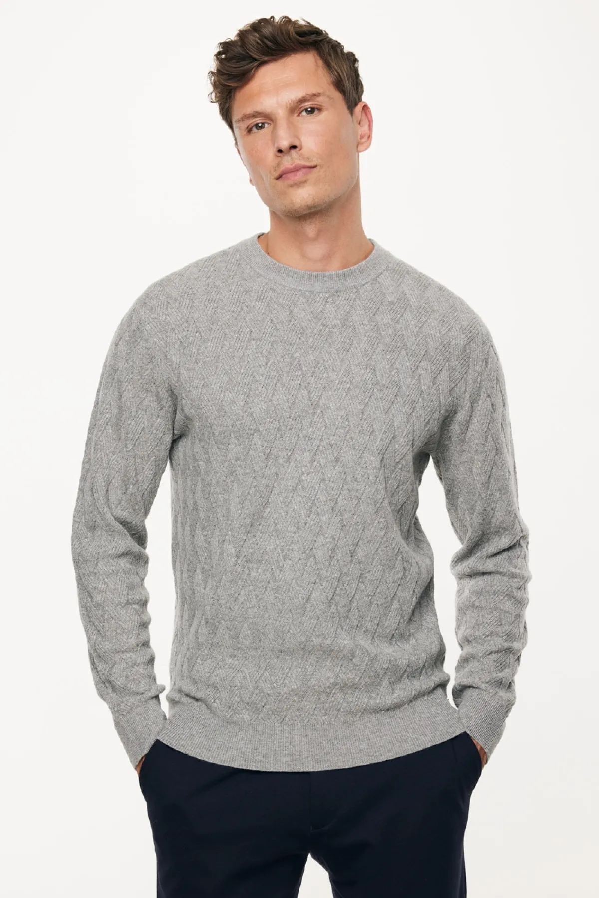 Wool Cashmere Roundneck | Lichtgrijs