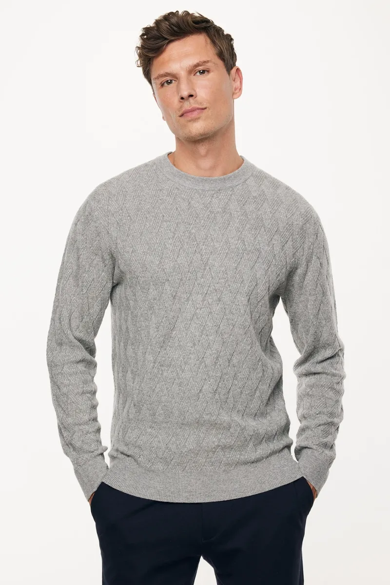 Wool Cashmere Roundneck | Lichtgrijs