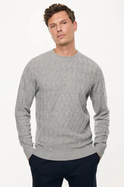 Wool Cashmere Roundneck | Lichtgrijs