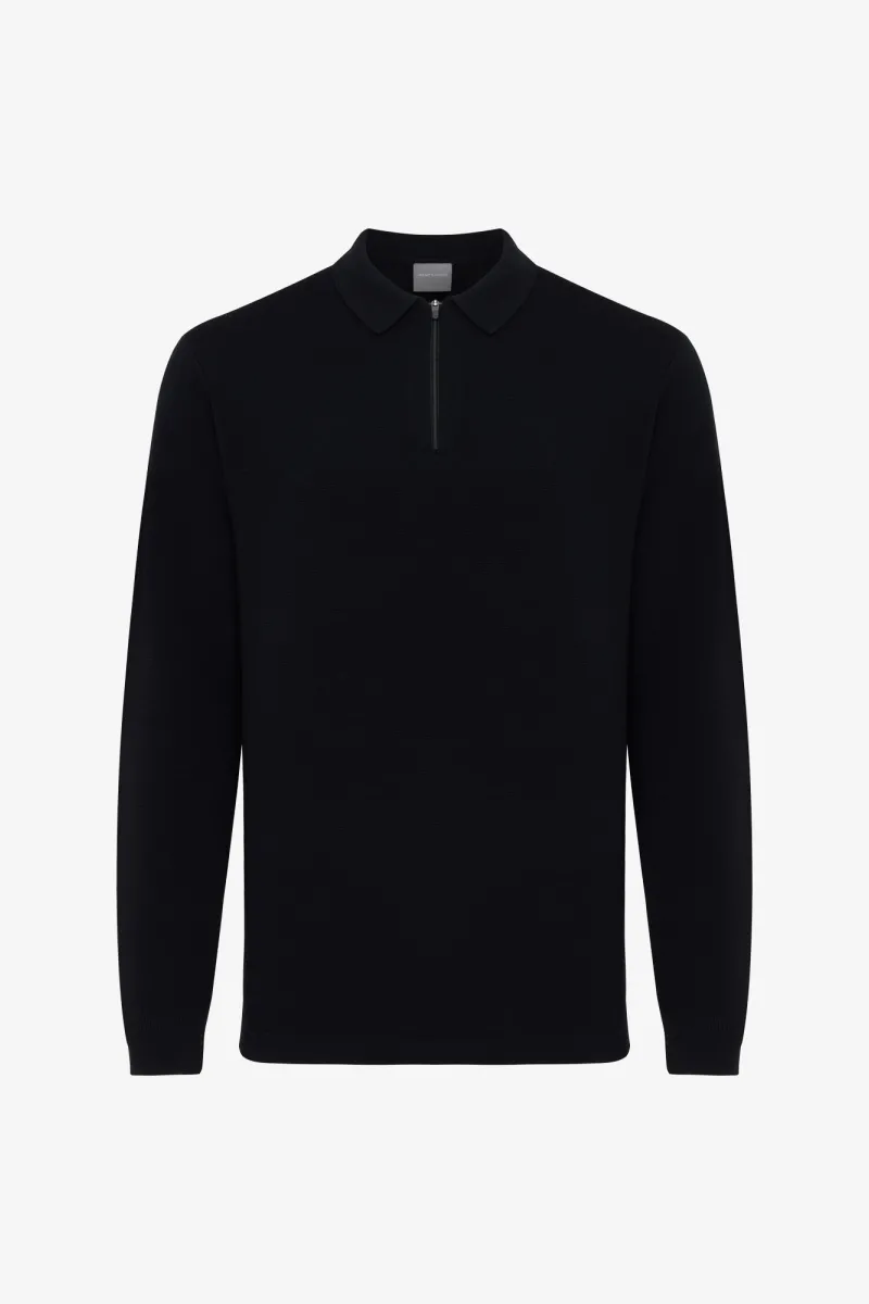 Polo Zip | Donkerblauw