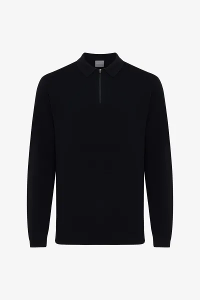 Polo Zip | Donkerblauw