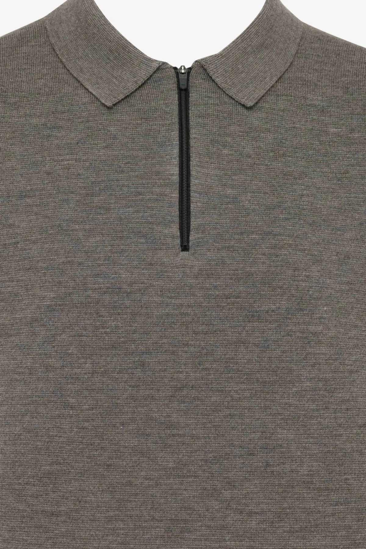 Polo Zip | Donkerbruin