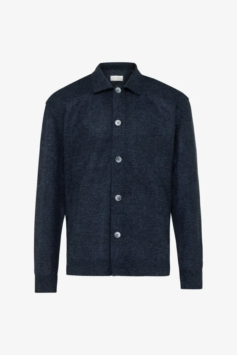 Checked Overshirt | Donkerblauw