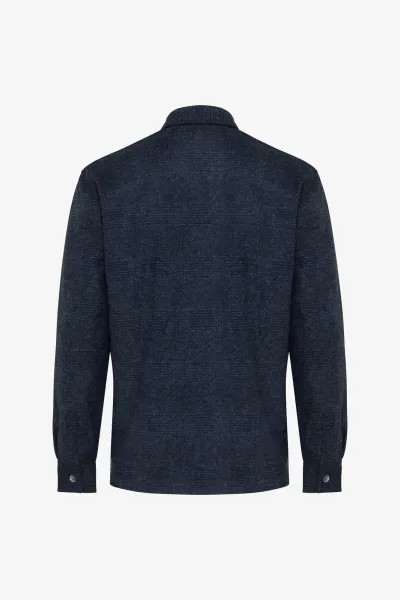 Checked Overshirt | Donkerblauw