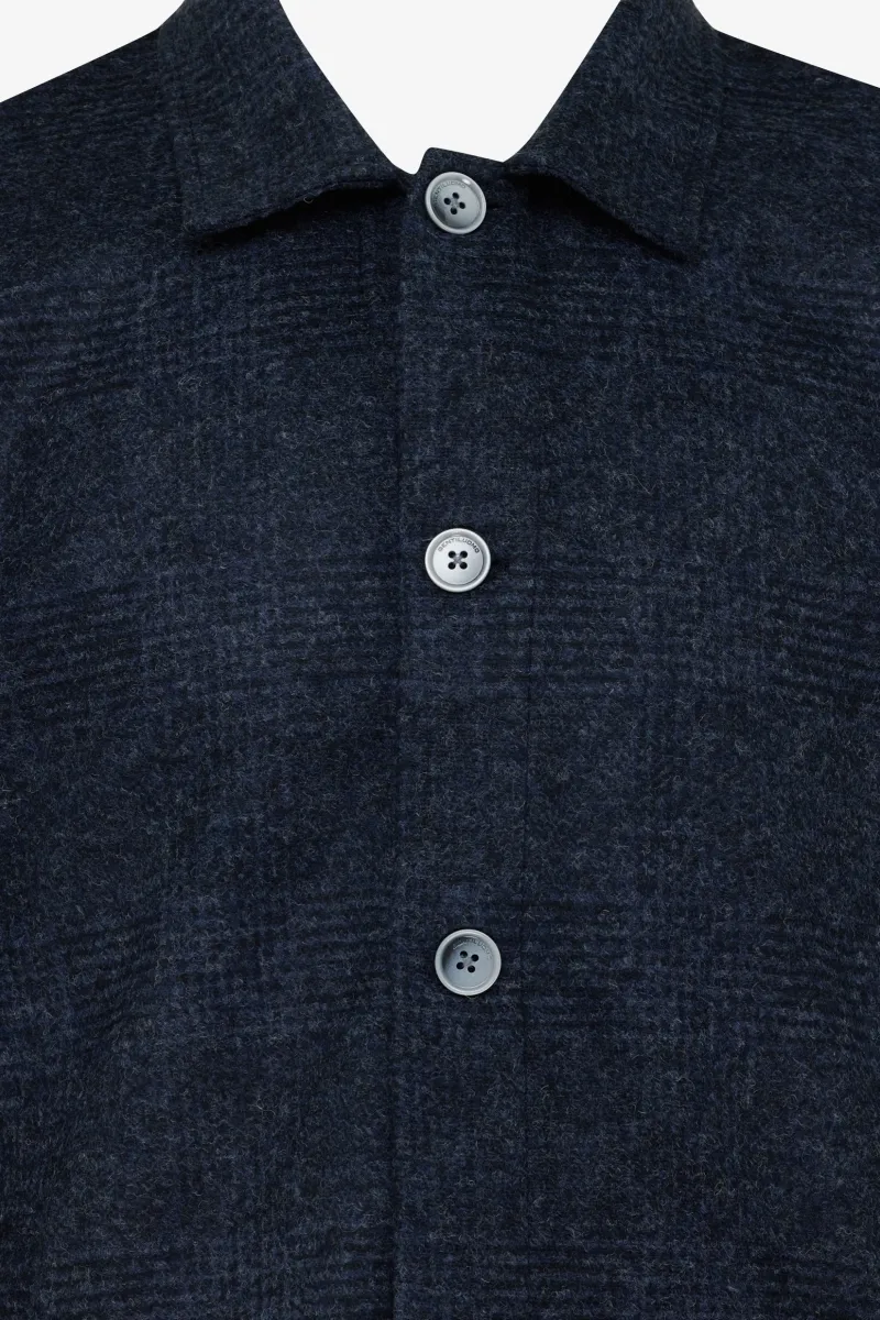 Checked Overshirt | Donkerblauw