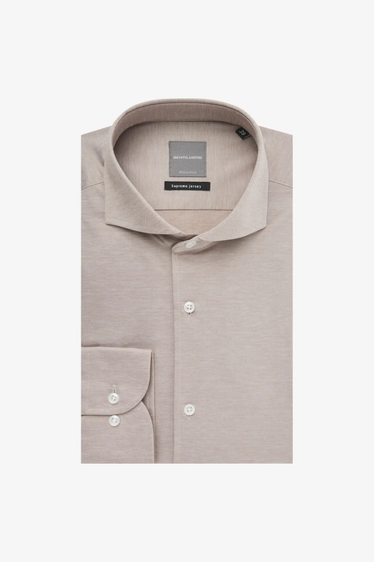 Cotton Blend Shirt | Beige