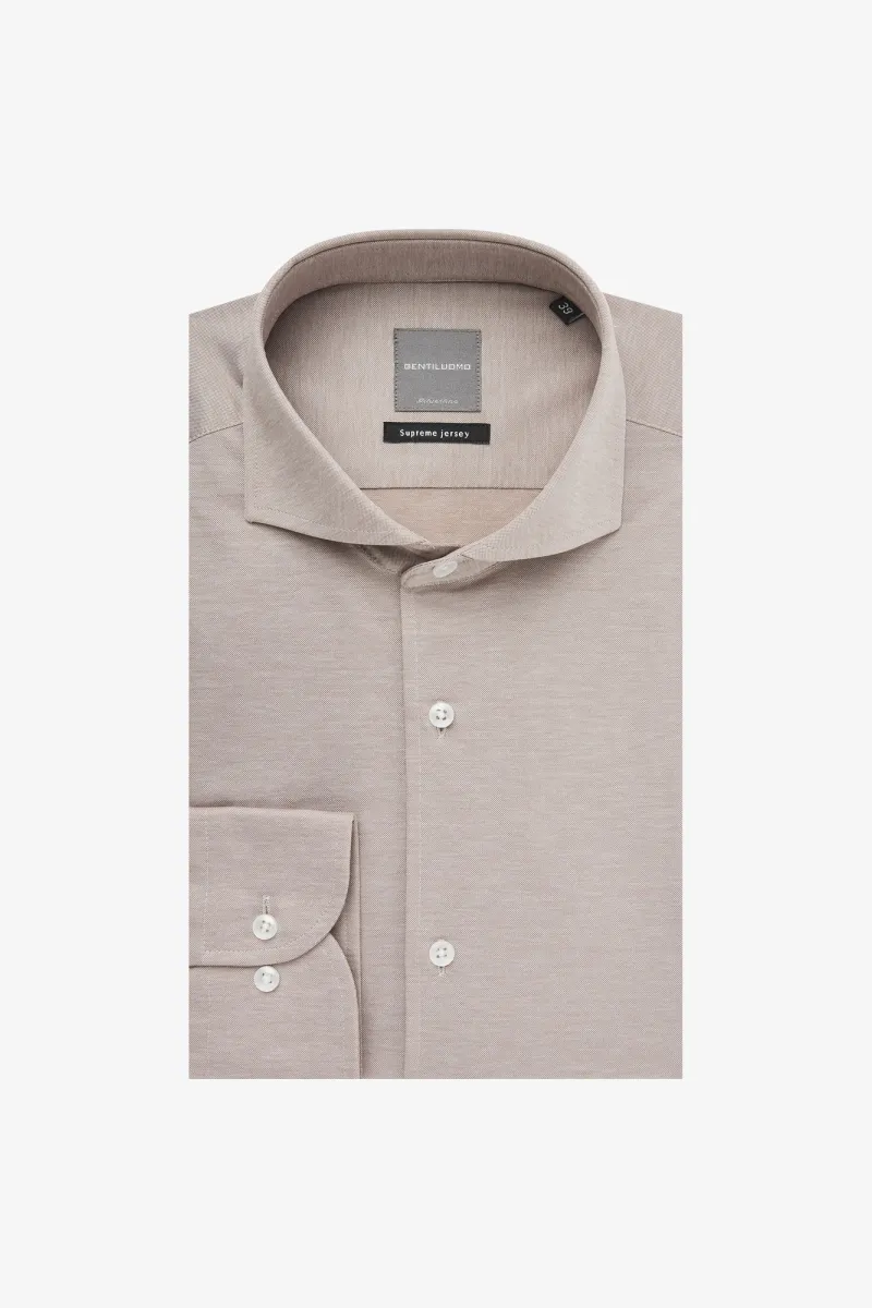Cotton Blend Shirt | Beige