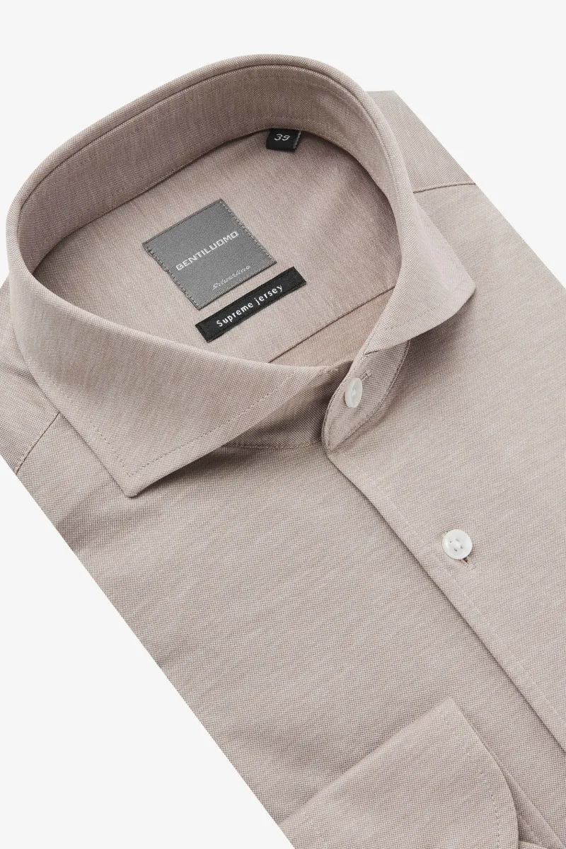 Cotton Blend Shirt | Beige