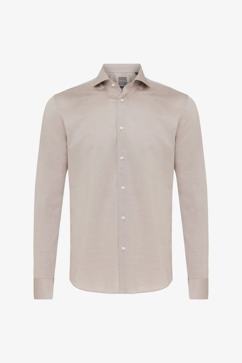 Cotton Blend Shirt | Beige