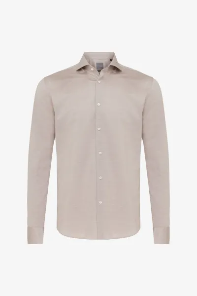 Cotton Blend Shirt | Beige