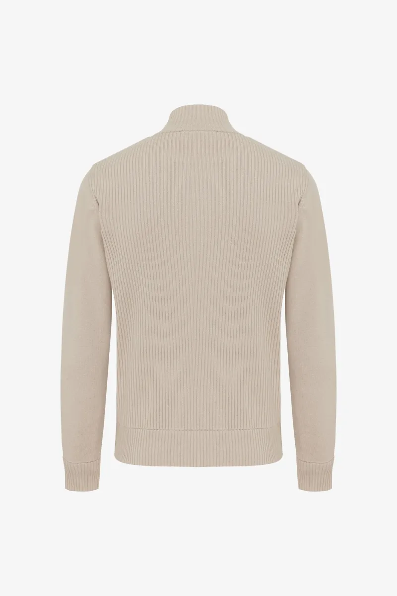 Padded Cardigan | Beige