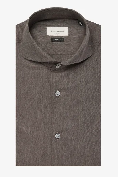 Overhemd fashion-fit | Donkerbruin