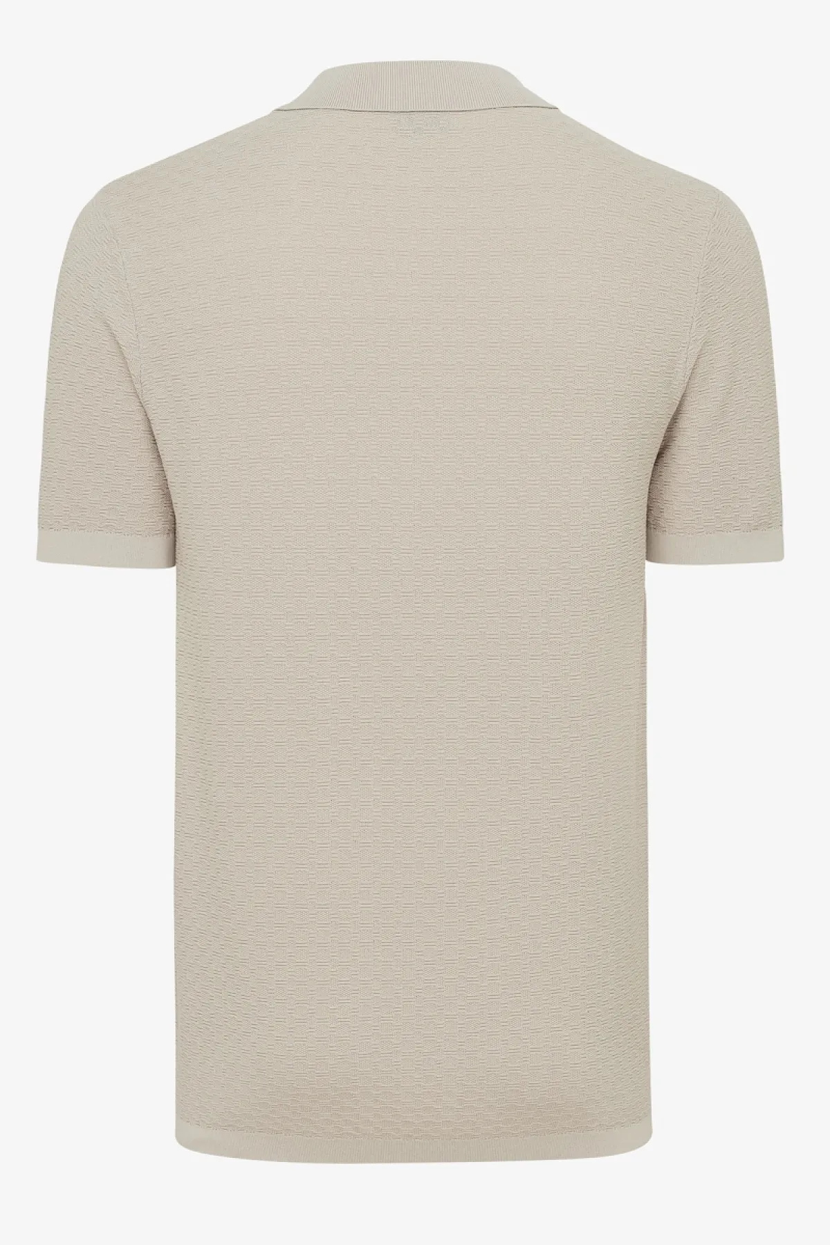 No button polo structuur | Beige