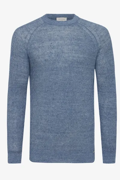 Blauwe crewneck raglan