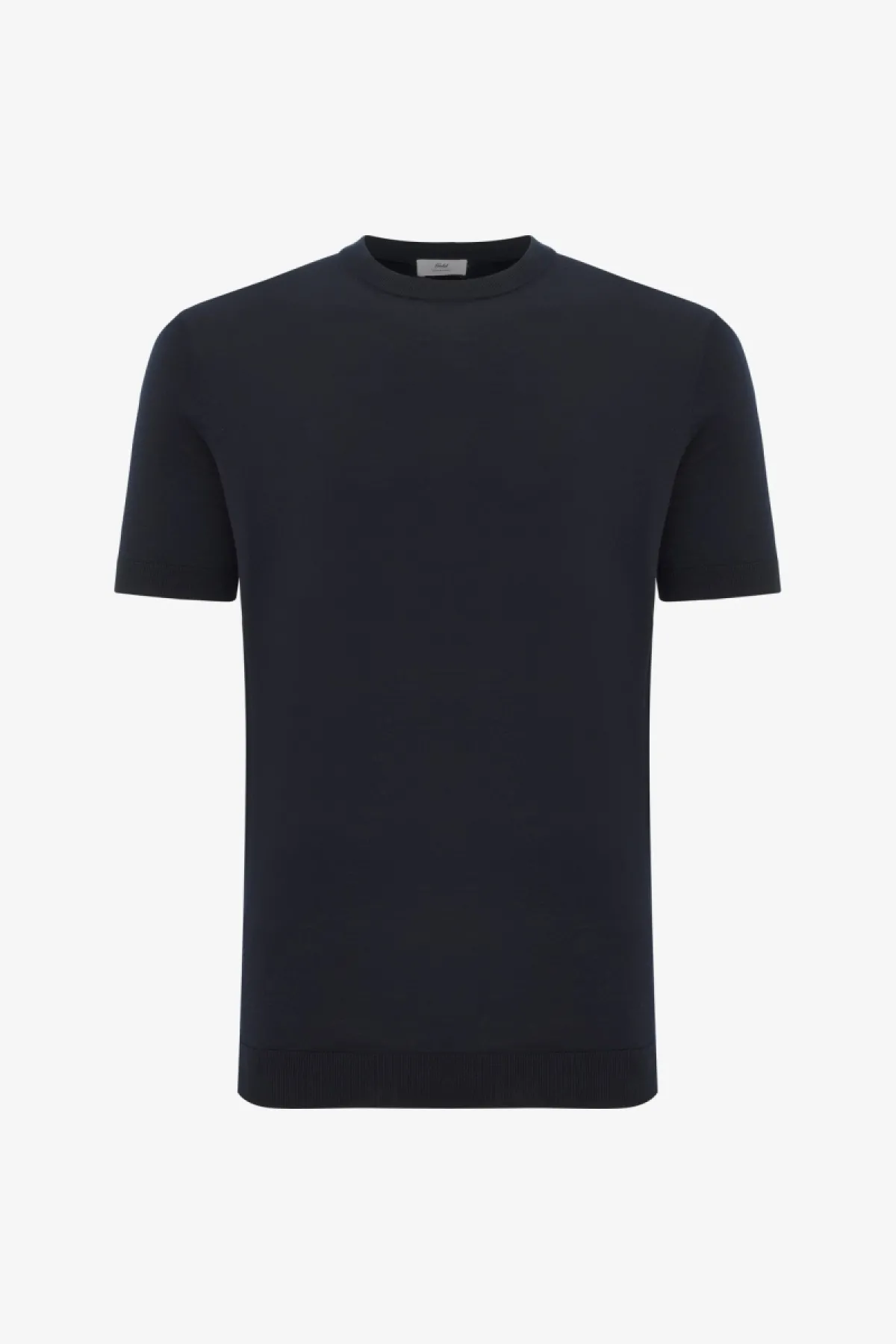 Gebreid T-shirt | Donkerblauw