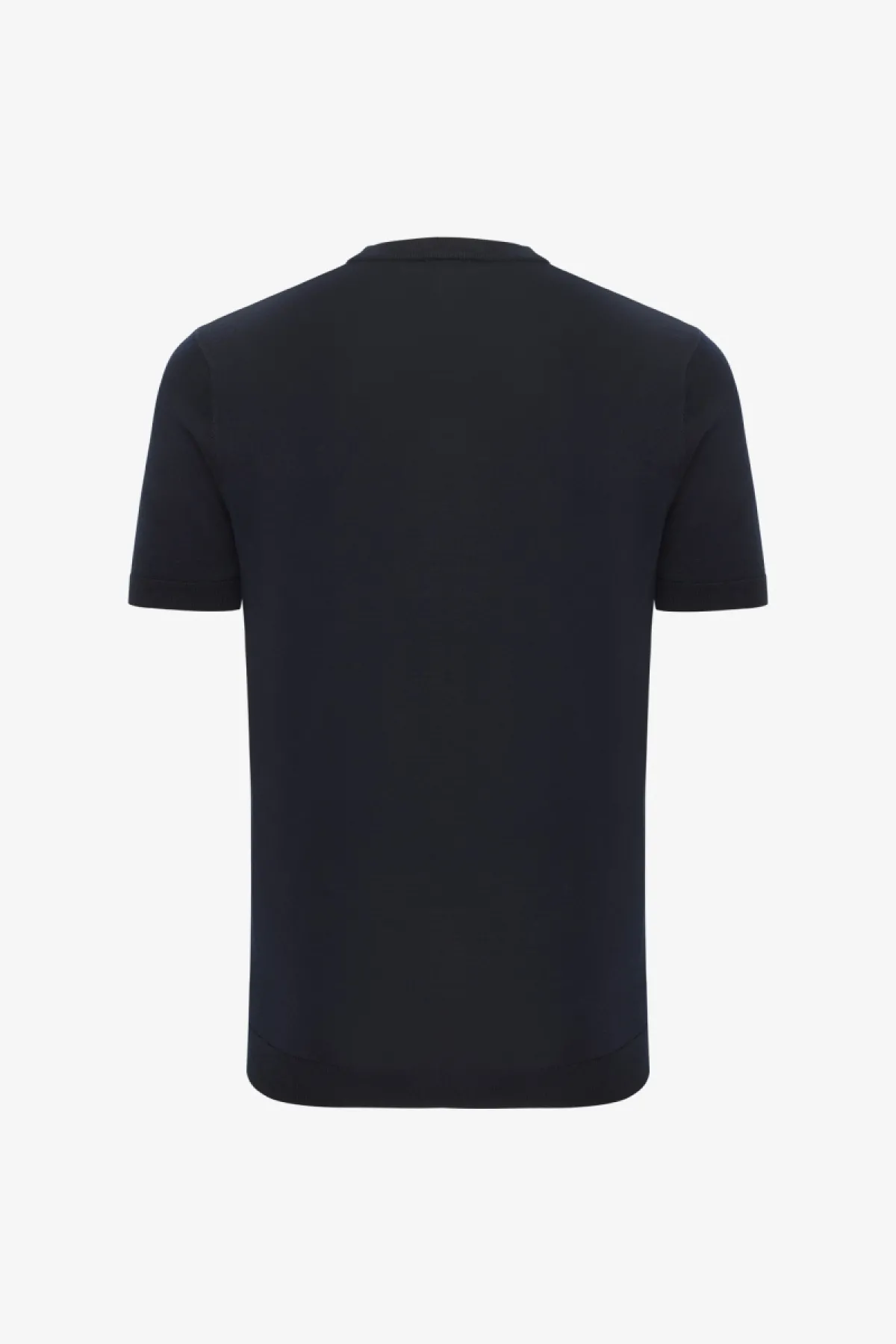 Gebreid T-shirt | Donkerblauw