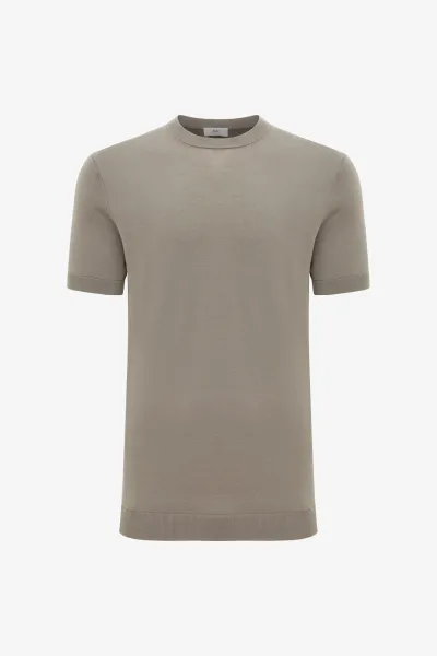 Gebreid T-shirt | Bruin