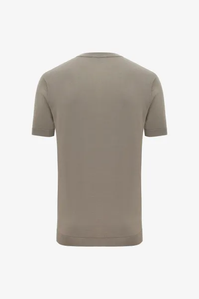 Gebreid T-shirt | Bruin