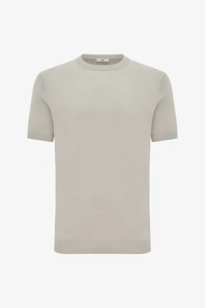 Gebreid T-shirt | Beige