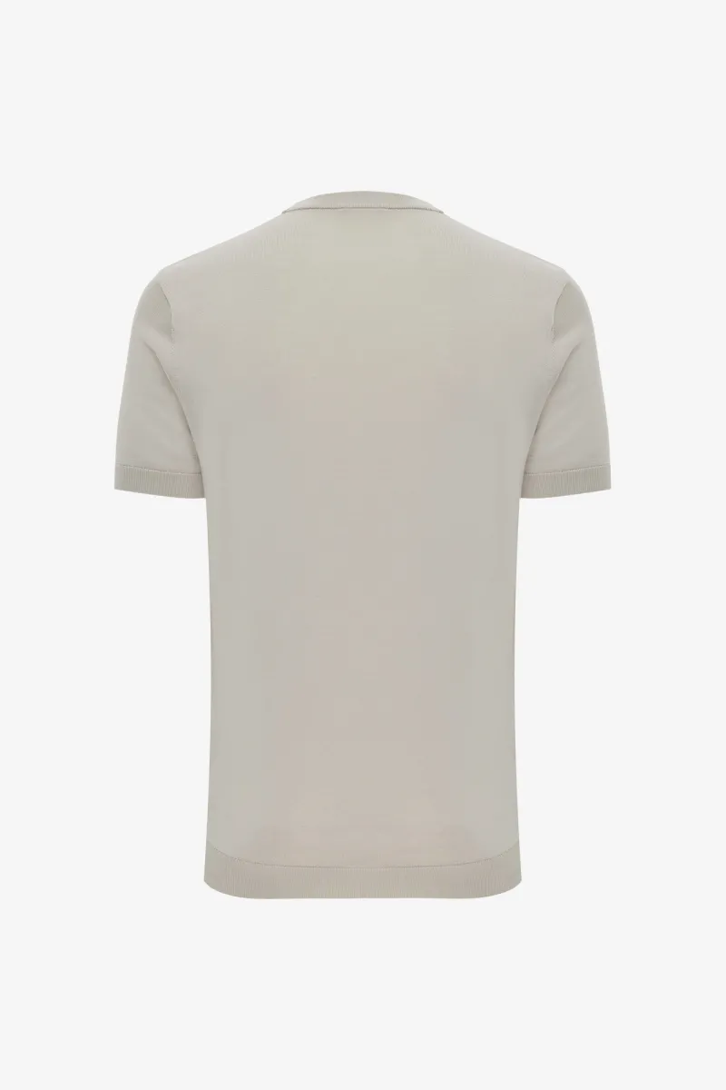 Gebreid T-shirt | Beige
