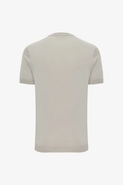 Gebreid T-shirt | Beige