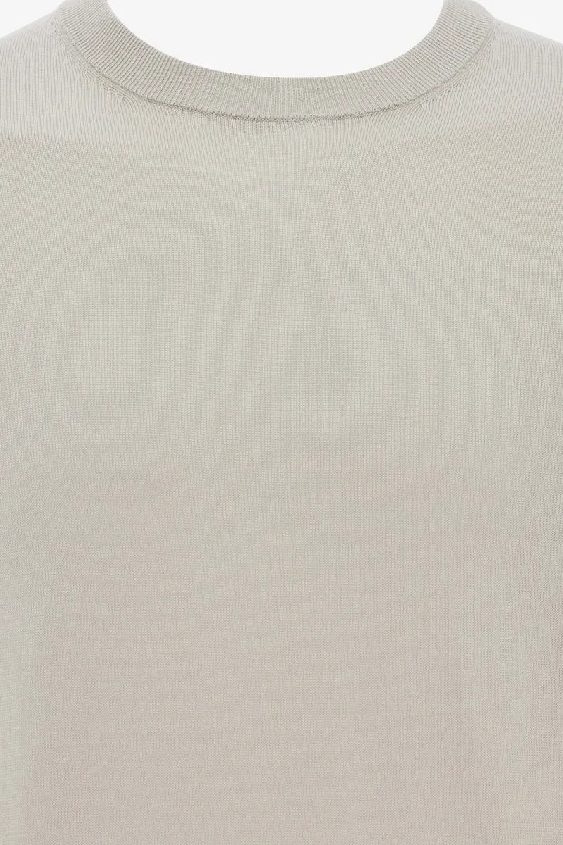 Gebreid T-shirt | Beige