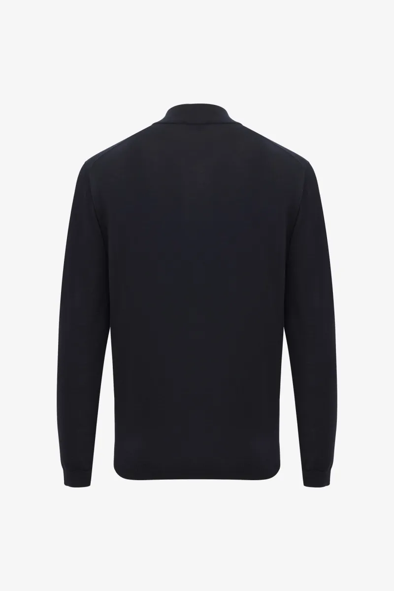 Merino Turtle Zip | Donkerblauw