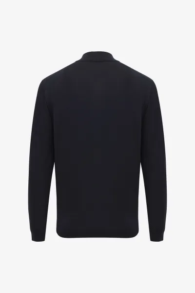 Merino Turtle Zip | Donkerblauw