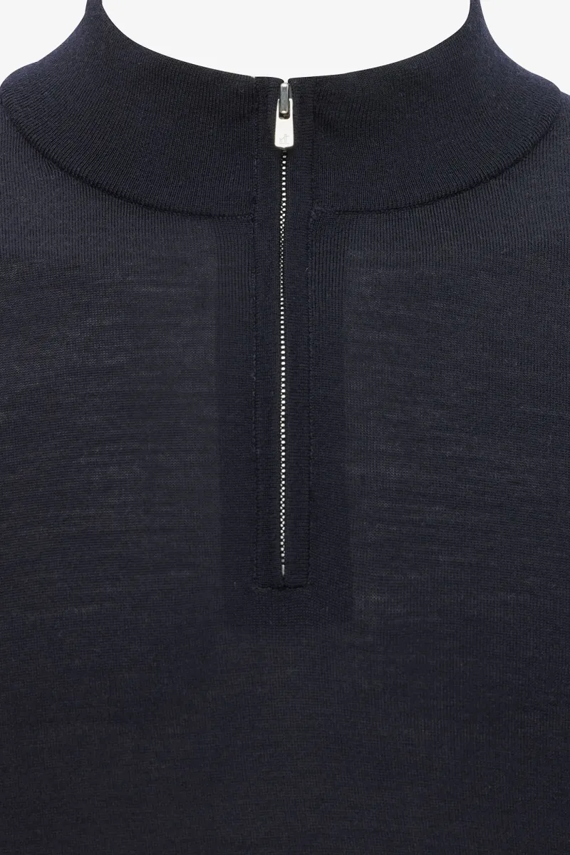 Merino Turtle Zip | Donkerblauw