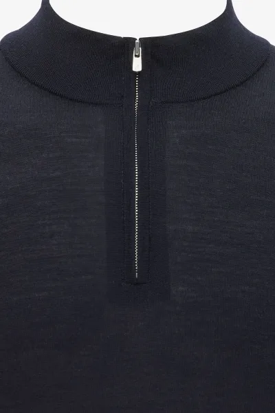 Merino Turtle Zip | Donkerblauw