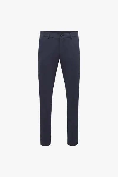 Cotton Blend Trousers | Donkerblauw