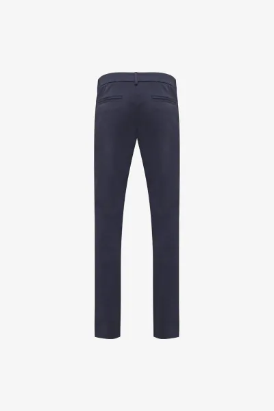 Cotton Blend Trousers | Donkerblauw