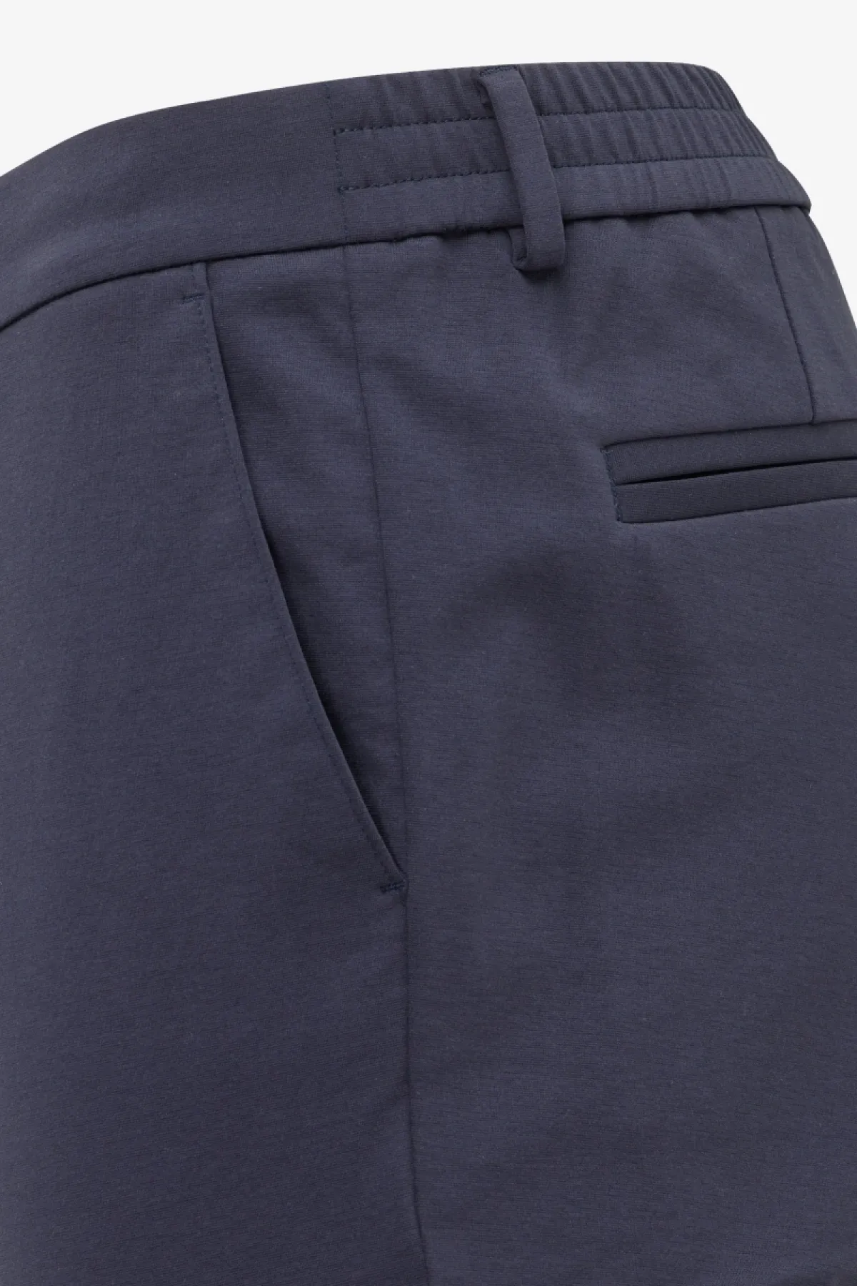 Cotton Blend Trousers | Donkerblauw