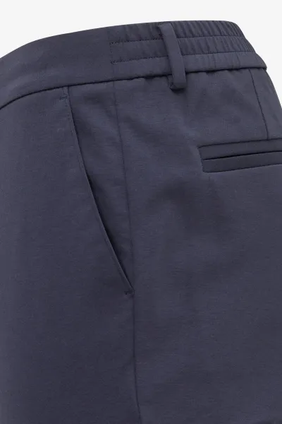 Cotton Blend Trousers | Donkerblauw