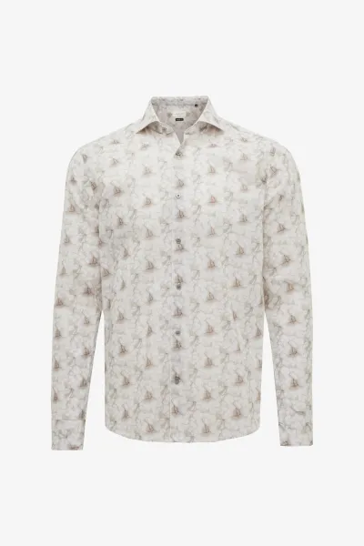 Print Overhemd | Beige