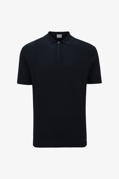Polo Zip | Donkerblauw