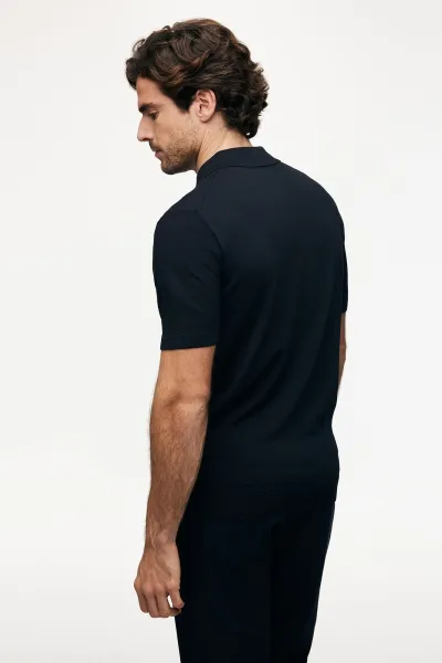 Polo Zip | Donkerblauw