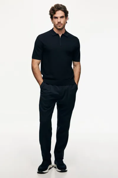 Polo Zip | Donkerblauw