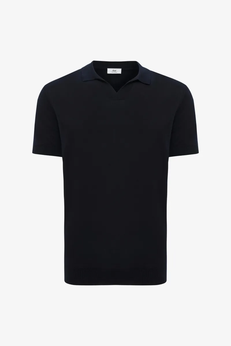 Polo zonder knopen | Donkerblauw