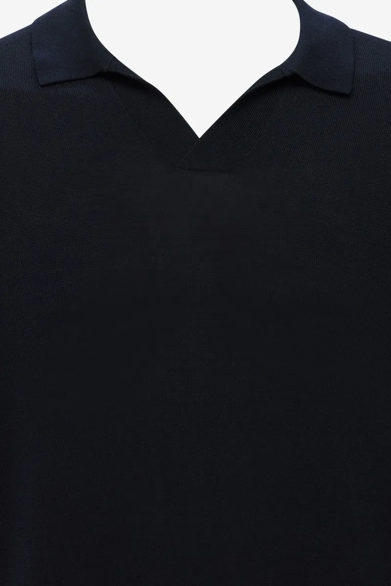 Polo zonder knopen | Donkerblauw