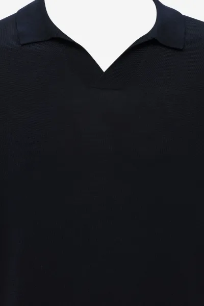 Polo zonder knopen | Donkerblauw