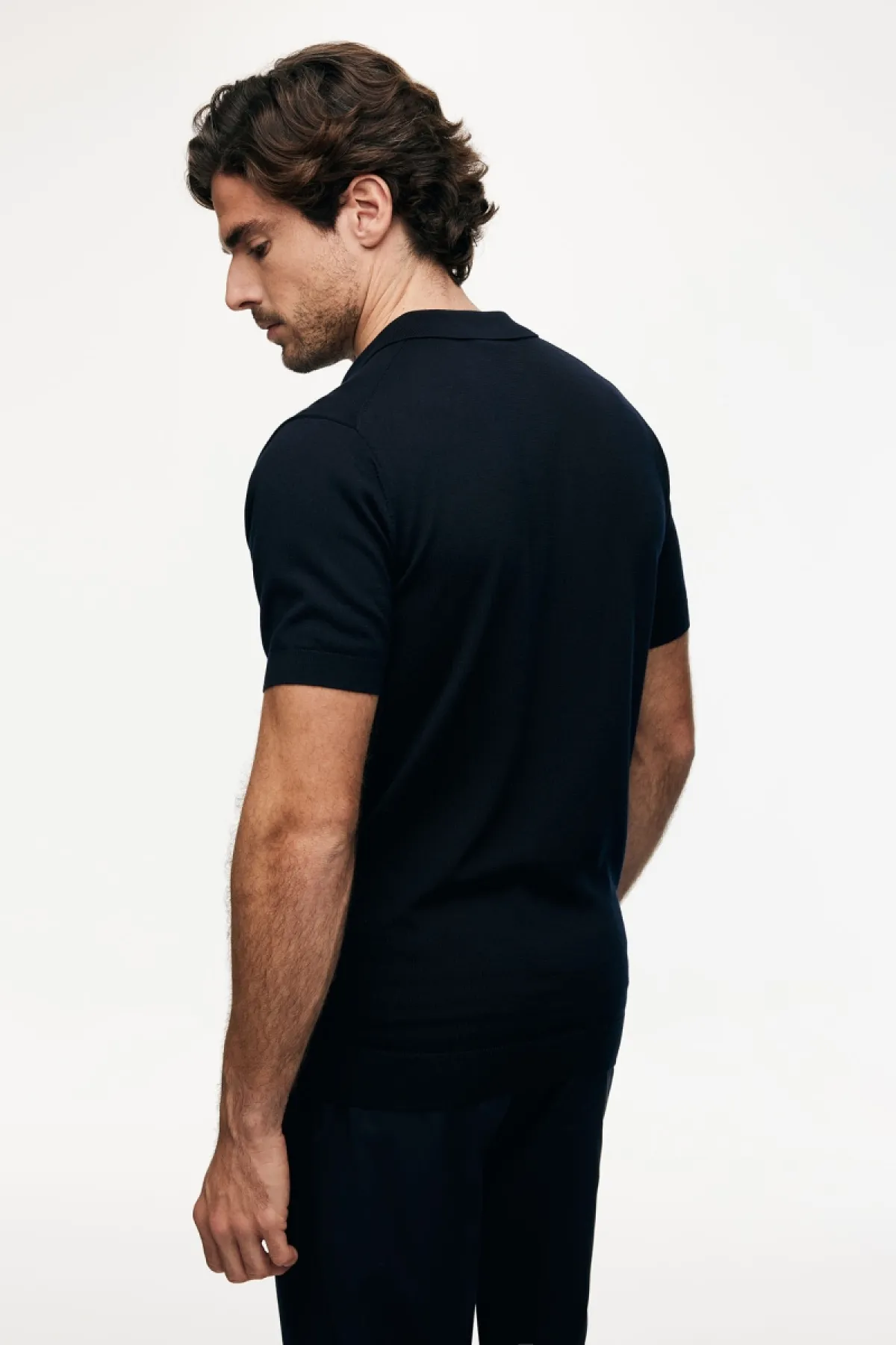 Polo zonder knopen | Donkerblauw