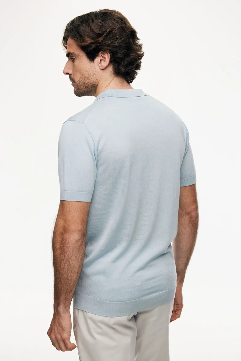 Polo zonder knopen | Lichtblauw