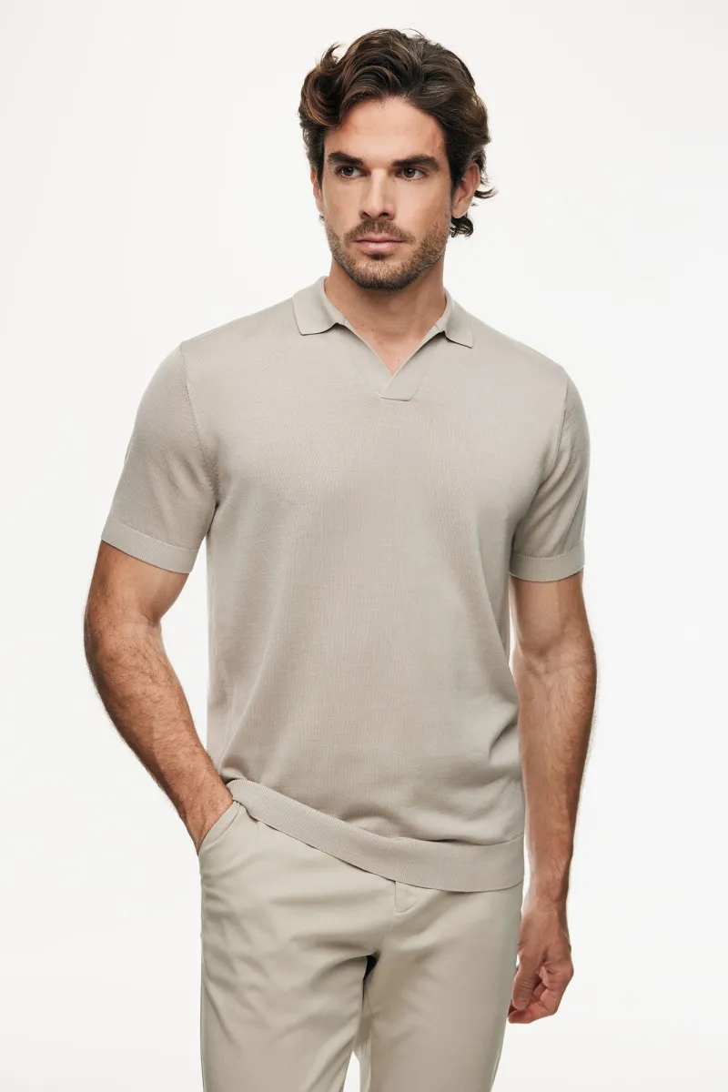 Polo zonder knopen | Beige