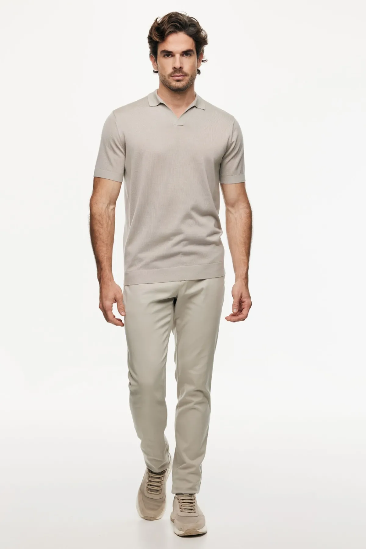 Polo zonder knopen | Beige